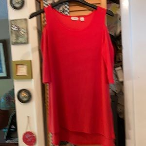 Orange Cutout Sleeved Blouse